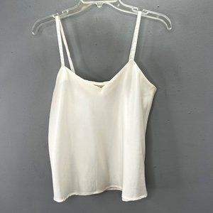 Vintage Langtry Ltd Cream Ivory Tank Shell L USA Japan Elastic Back Layering